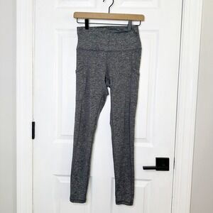 OFFLINE Aerie Warmup Leggings Womens Medium Grey High Rise Pocket Athlesiure